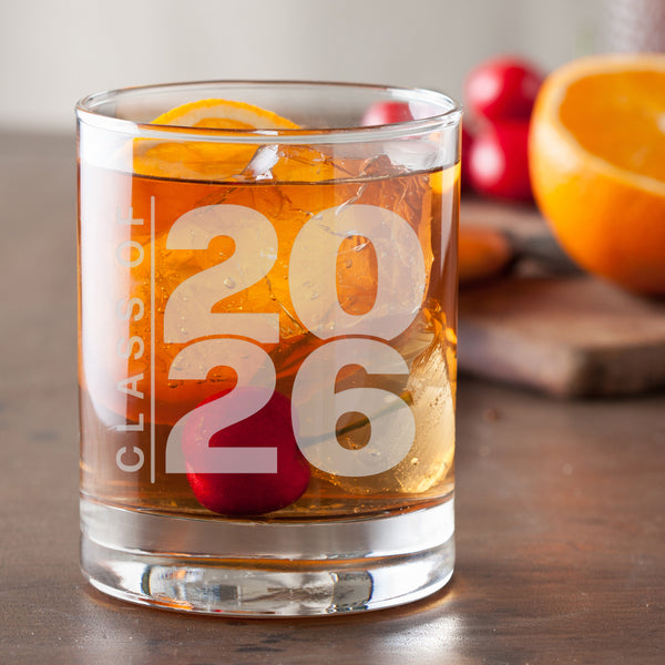 Class of Etched Rocks Glass