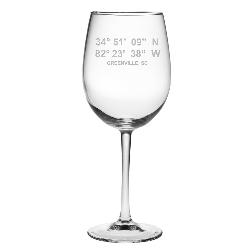Latitude and Longitude Wine Glass