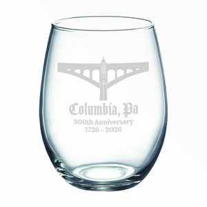 Columbia 300th Anniversary Wine Glass