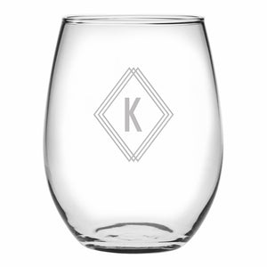 Deco Diamond Monogram Drinkware