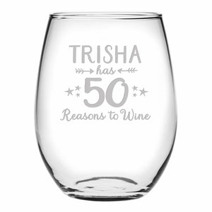 Reasons to Wine (Personalized) Stemless Wine Glass