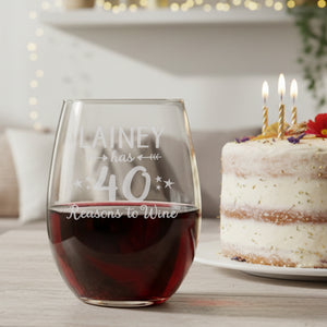 Reasons to Wine (Personalized) Stemless Wine Glass
