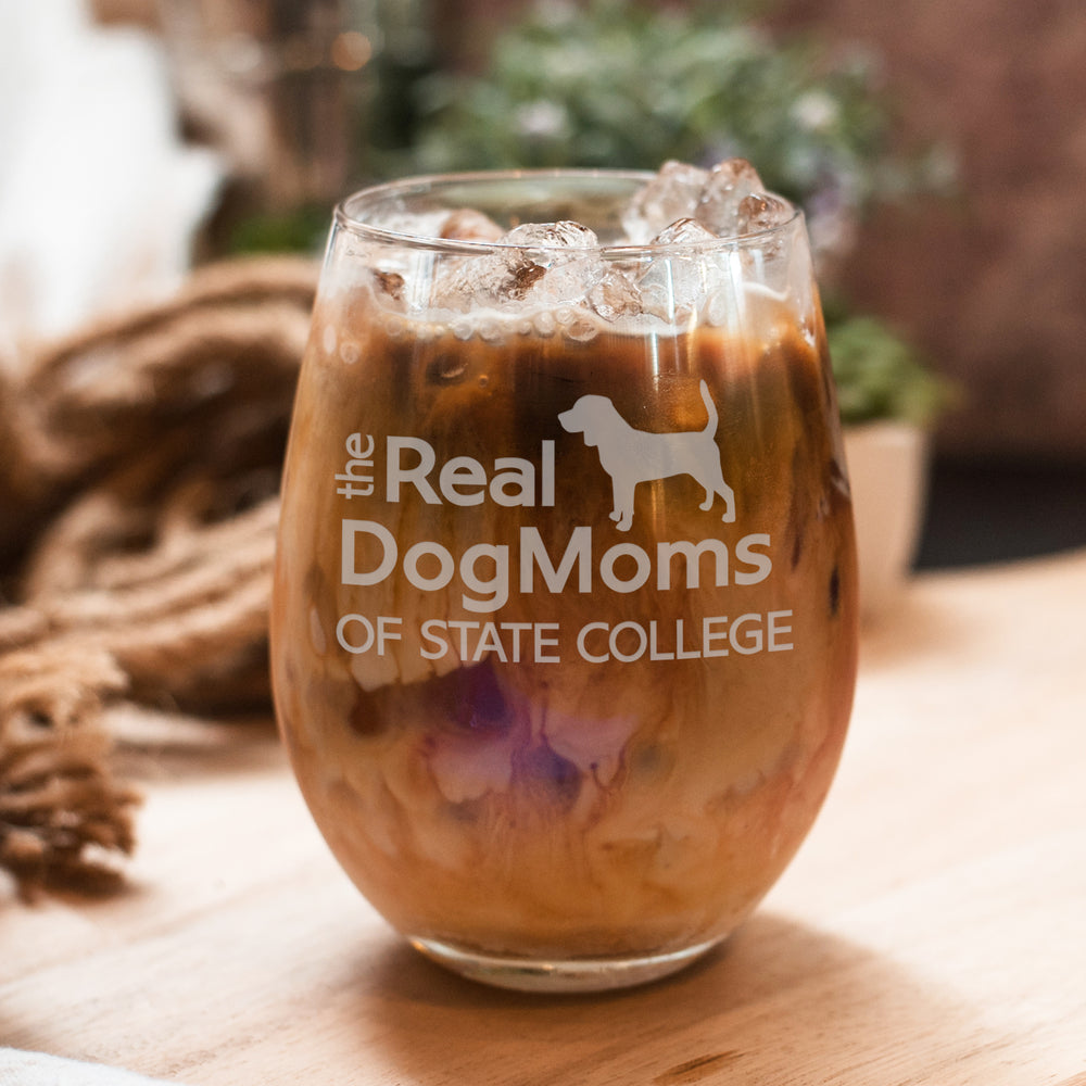 The Real Dog Moms (Personalized) Stemless Wine Glass