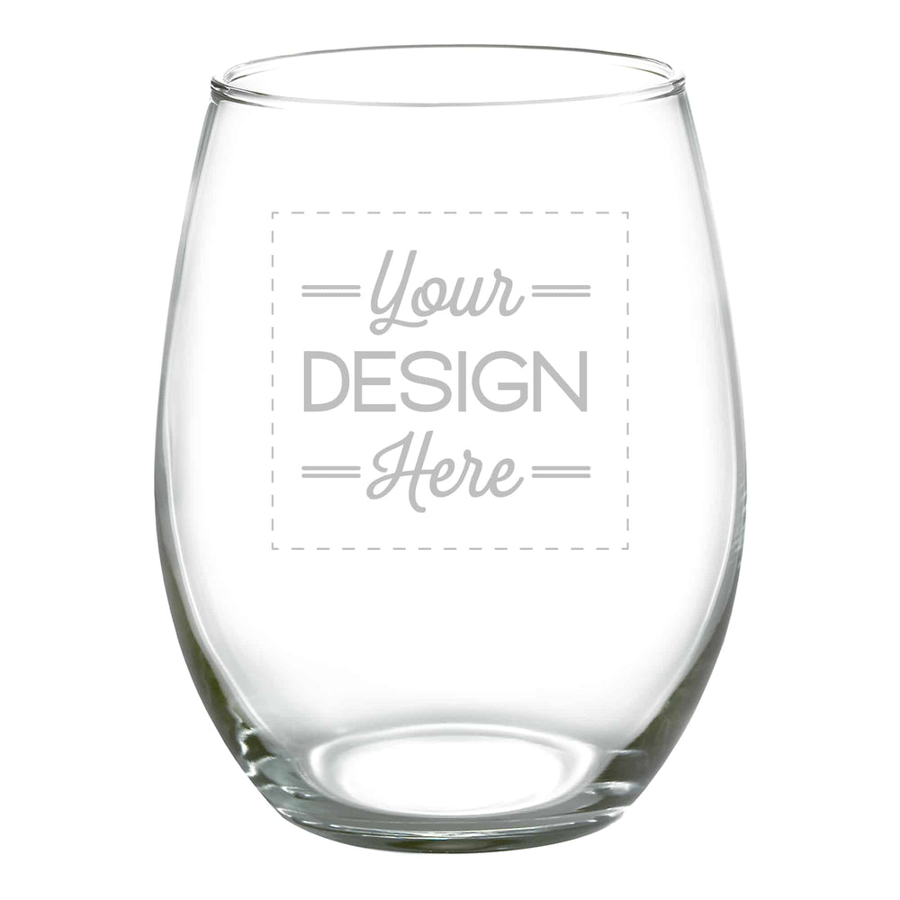 CUSTOM Stemless Wine Glass
