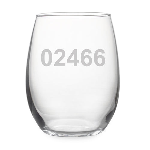 Zip Code Stemless Wine Glass