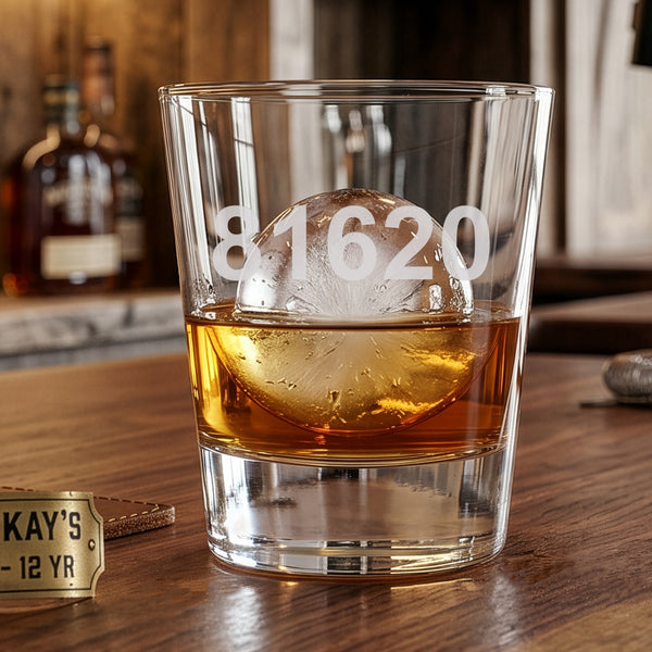 Zip Code (Customized) Double Old Fashion Glass