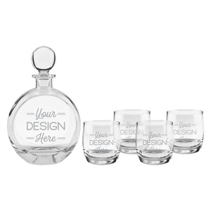 CUSTOM 5-Piece Round Decanter Set