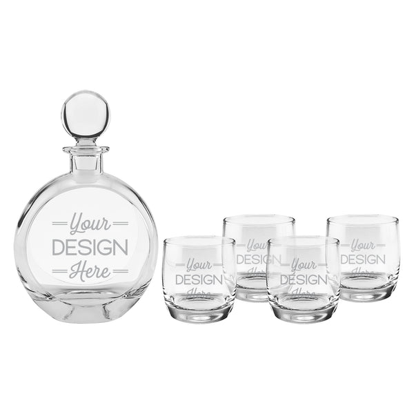 CUSTOM 5-Piece Round Decanter Set