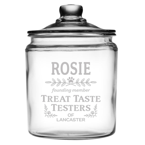 Founding Member Treat Taste Testers Etched Treat Jar with Glass Lid (Copy)
