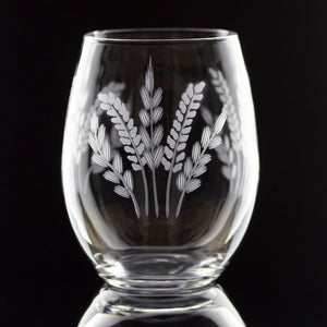 Fern Hand-Cut Stemless Wine Glass