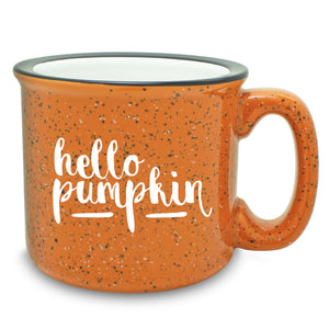 Hello Pumpkin Etched Ceramic Camp Mug