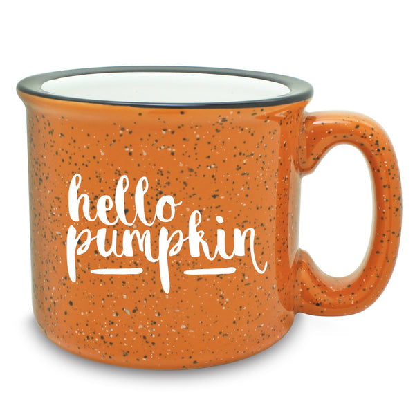 Hello Pumpkin Etched Ceramic Camp Mug