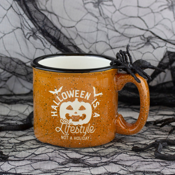 Halloween is a Lifestyle Etched Ceramic Camp Mug