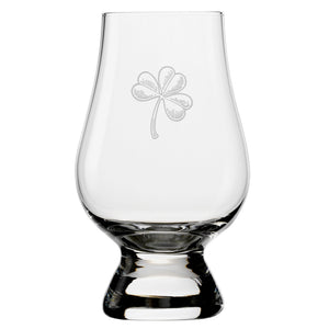 Who's Lucky Shamrock Assortment Glencairn Classic Scotch Whisky Glasses, Set of 4