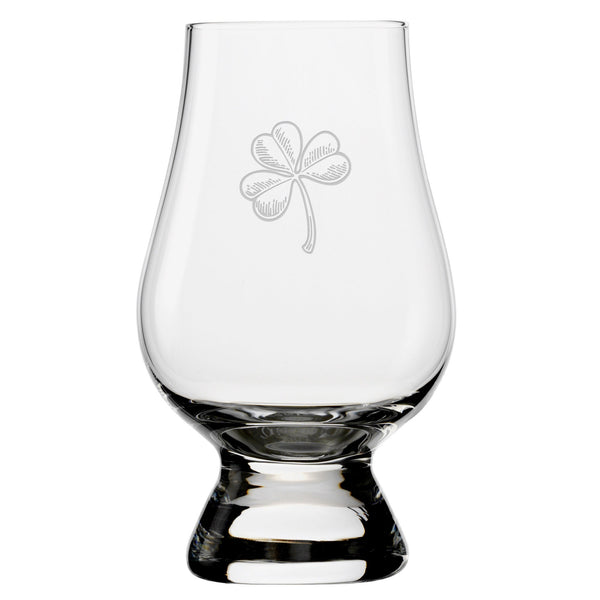 Who's Lucky Shamrock Assortment Glencairn Classic Scotch Whisky Glasses, Set of 4
