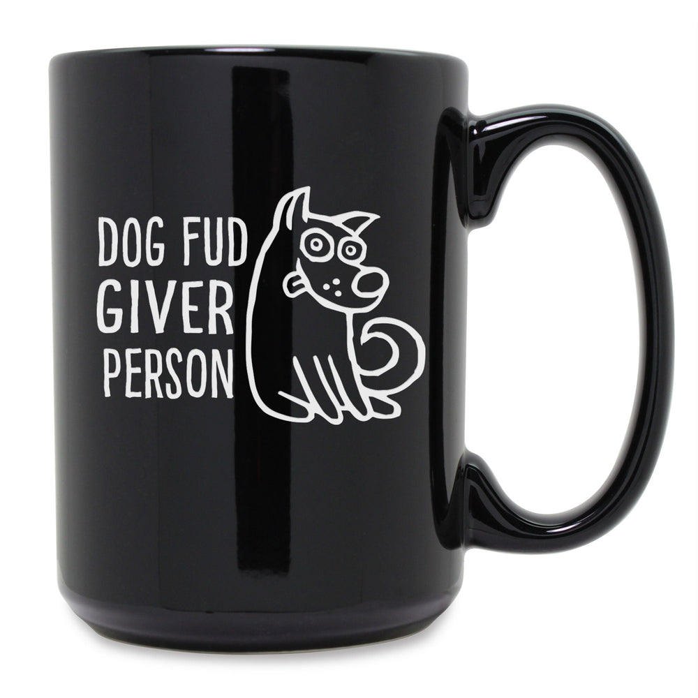 Dog Fud Giver Person Etched Ceramic Mug
