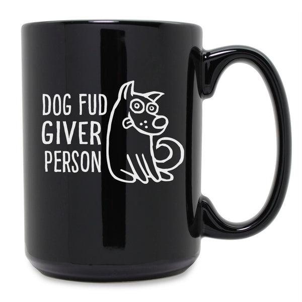 Dog Fud Giver Person Etched Ceramic Mug
