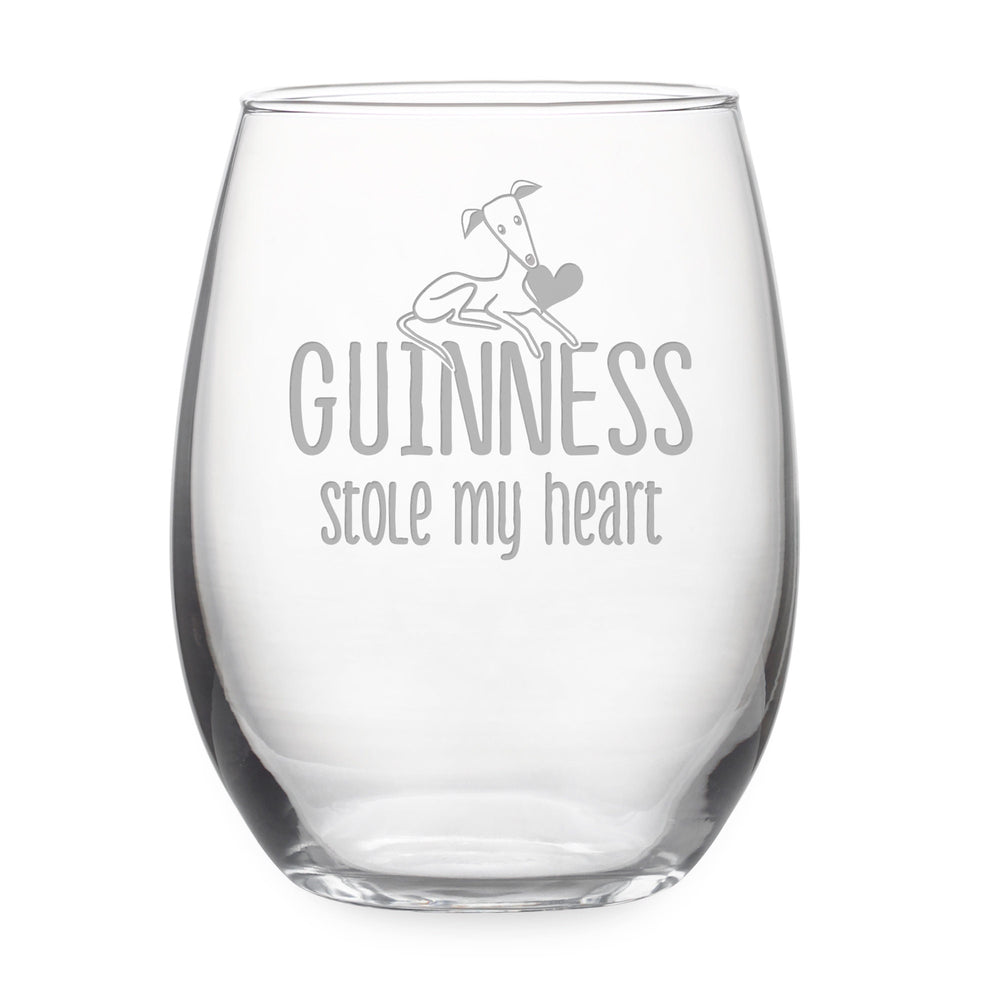 Personalized Stole My Heart Stemless Wine Glass
