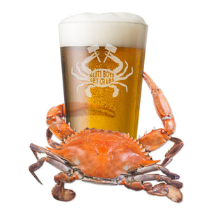 Nauti Boys Get Crabs Etched Pint Glass