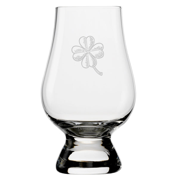 Who's Lucky Shamrock Assortment Glencairn Classic Scotch Whisky Glasses, Set of 4