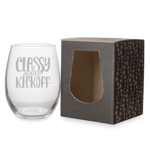We Tailgate Harder Than Your Team Plays Etched Stemless Wine Glass