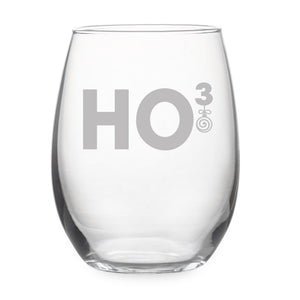 HO3 Etched Stemless Wine Glass