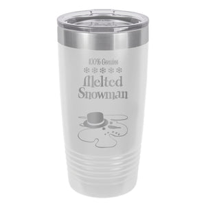 100% Genuine Melted Snowman Etched Insulated Tumbler & Lid