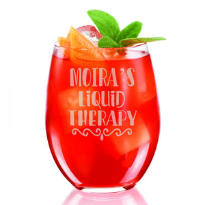 Personalized Liquid Therapy Stemless Wine Glass