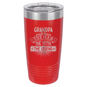 The Man The Myth The Legend Etched Insulated Tumbler & Lid