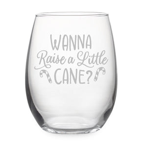 Drunk for Christmas Assorted Etched Stemless Wine Glasses, Set of 4