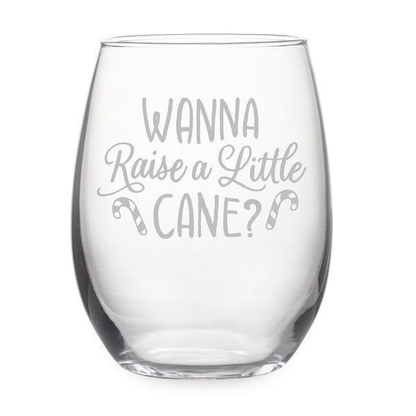 Drunk for Christmas Assorted Etched Stemless Wine Glasses, Set of 4