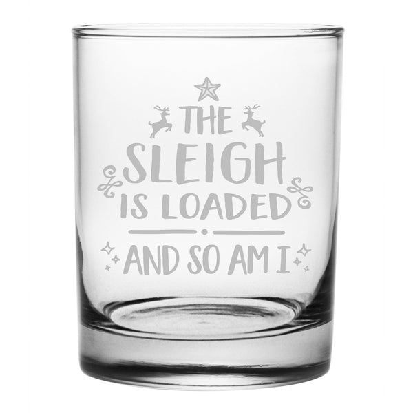 Drunk for Christmas Assorted Etched Rocks Glass Set