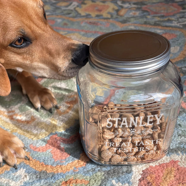 Founding Member Treat Taste Testers Etched Treat Jar with Screw Top Lid