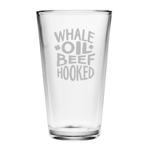 Whale Oil Beef Hooked Etched Pint Glass