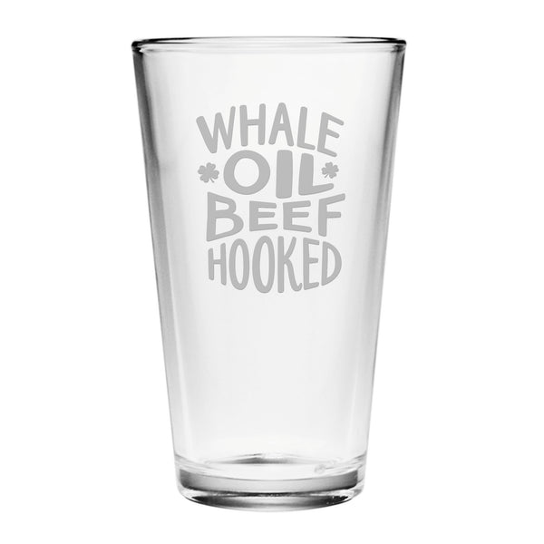 Whale Oil Beef Hooked Etched Pint Glass