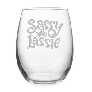 Sassy Lassie Stemless Wine Glass
