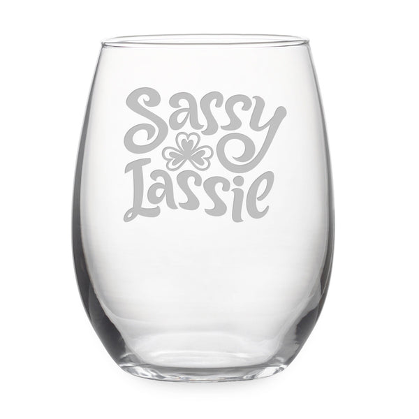 Sassy Lassie Stemless Wine Glass