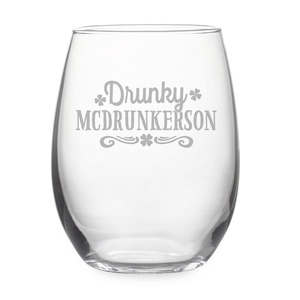 Drunky McDrunkerson Stemless Wine Glass