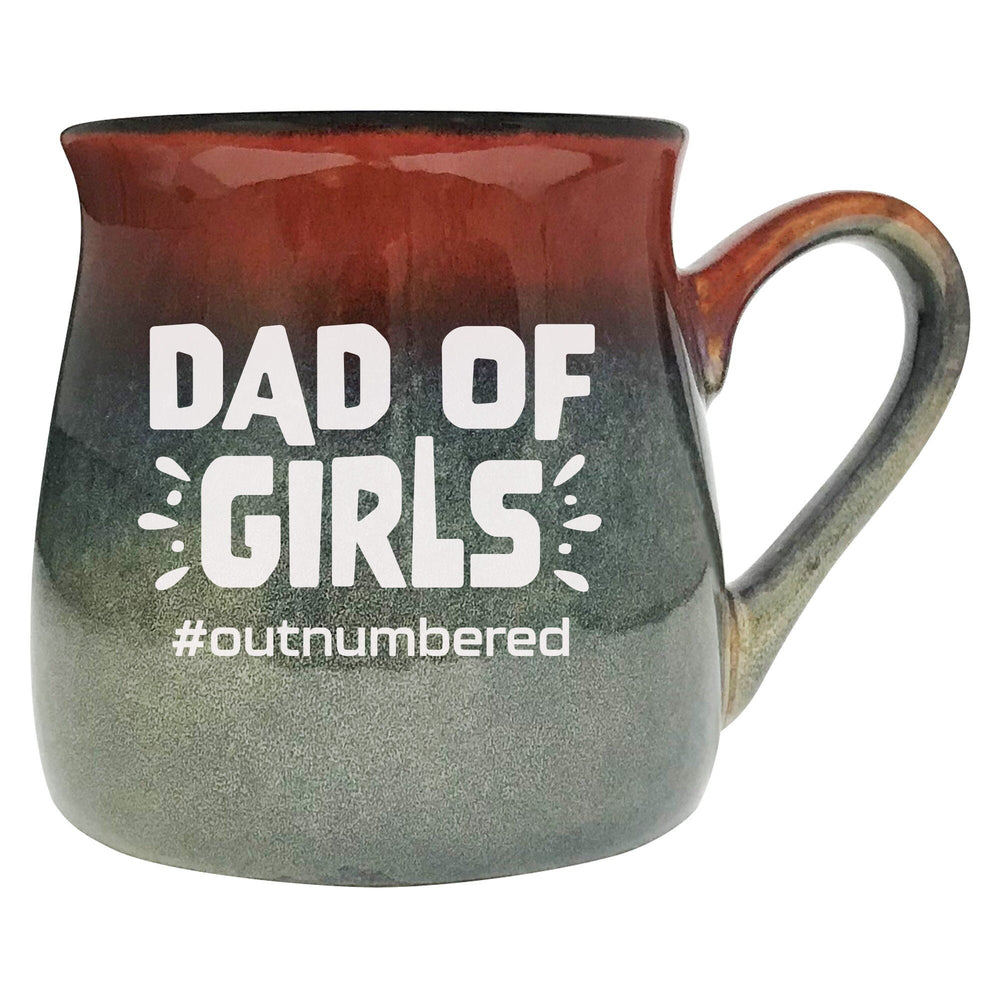 Dad of Girls #Outnumbered Etched Ceramic Mug