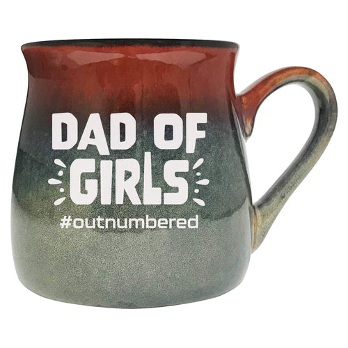 Dad of Girls #Outnumbered Etched Ceramic Mug
