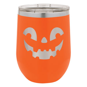 Jack-O-Lantern Etched Insulated Stemless Tumbler
