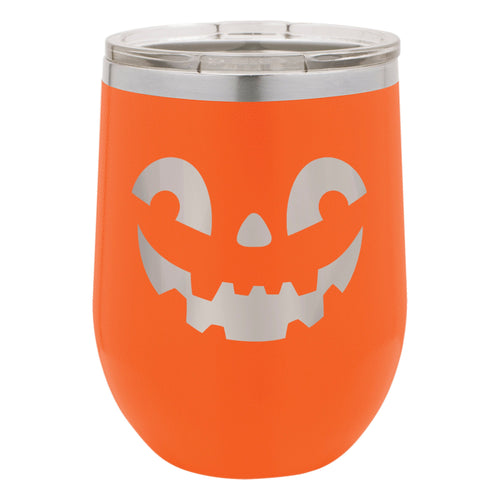 Jack-O-Lantern Etched Insulated Stemless Tumbler