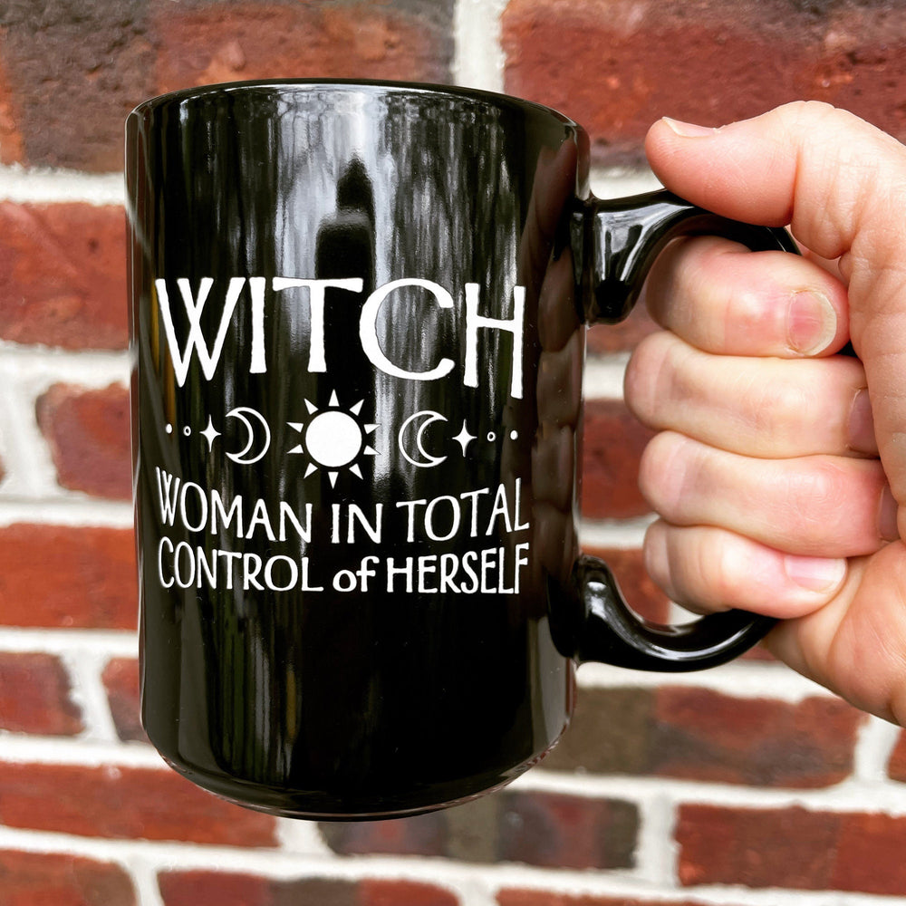 WITCH, Woman in Total Control of Herself Etched Ceramic Mug