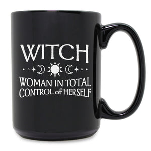 WITCH, Woman in Total Control of Herself Etched Ceramic Mug