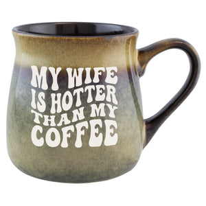 My Wife is Hotter Than My Coffee Etched Ceramic Mug