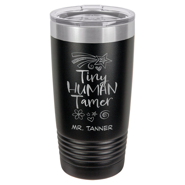 Tiny Human Tamer Etched Insulated Tumbler & Lid