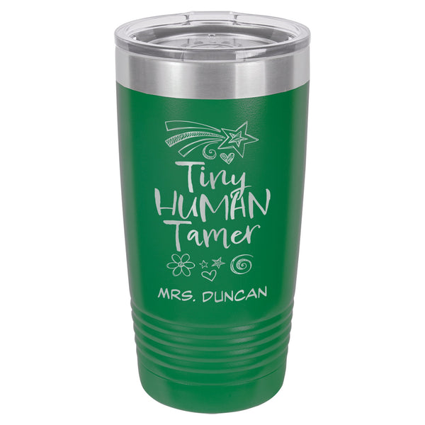 Tiny Human Tamer Etched Insulated Tumbler & Lid