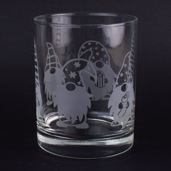 Gnome Wrap Etched Rocks Glass