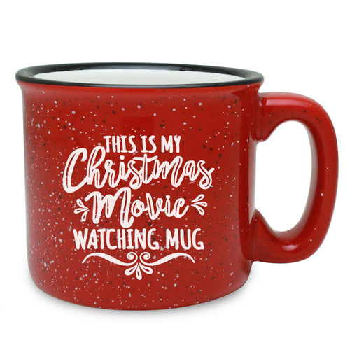 This is My Christmas Movie Watching Mug Etched Ceramic Camp Mug