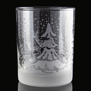 Snow Globe Shaken Not Stirred Etched Rocks Glass